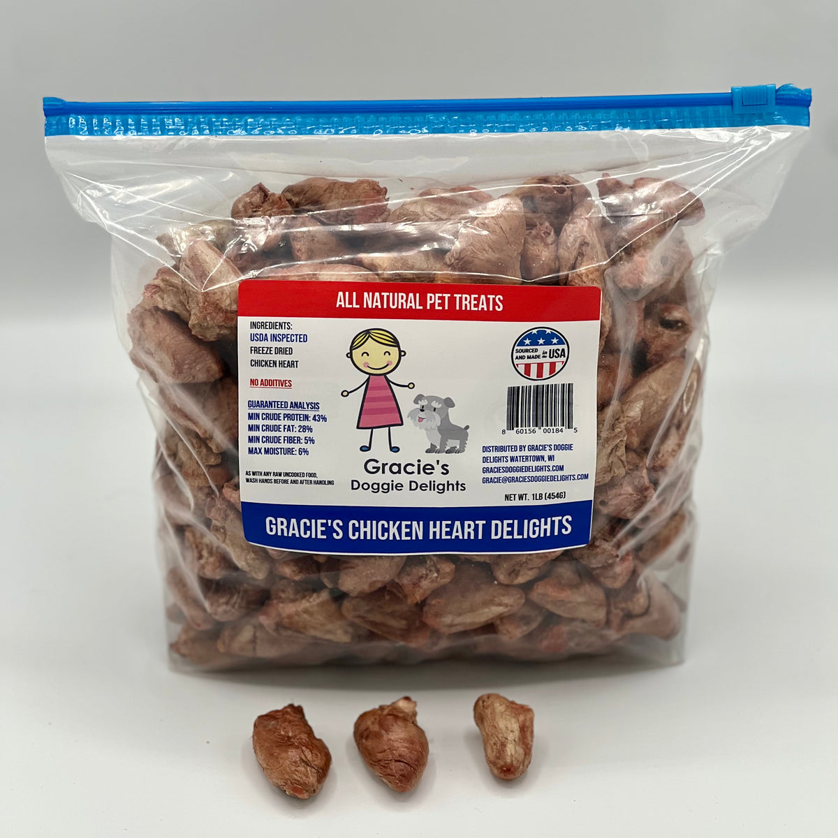 Dried chicken top hearts for dogs