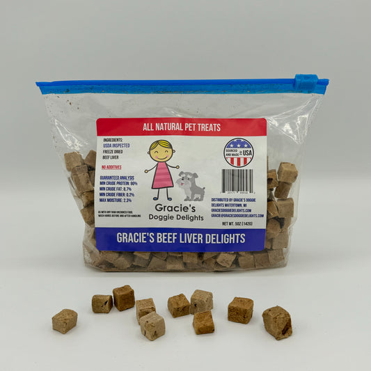 Gracie's Beef Liver Delights Freeze Dried Dog Treats