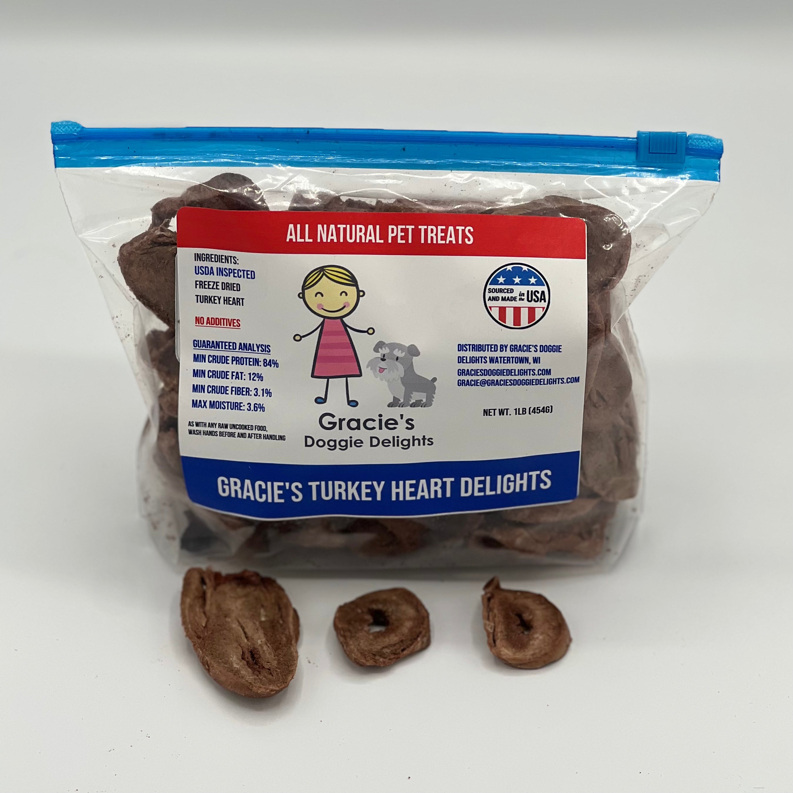 Gracie s Turkey Heart Delights Freeze Dried Dog Treats Gracie s
