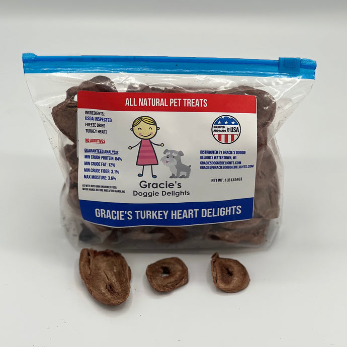 Gracie's Turkey Heart Delights Freeze Dried Dog Treats